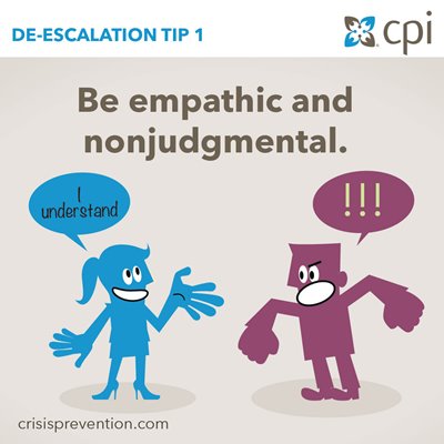 Be empathetic and nonjudgmental graphic