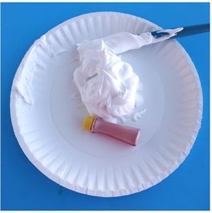 plate with shaving cream
